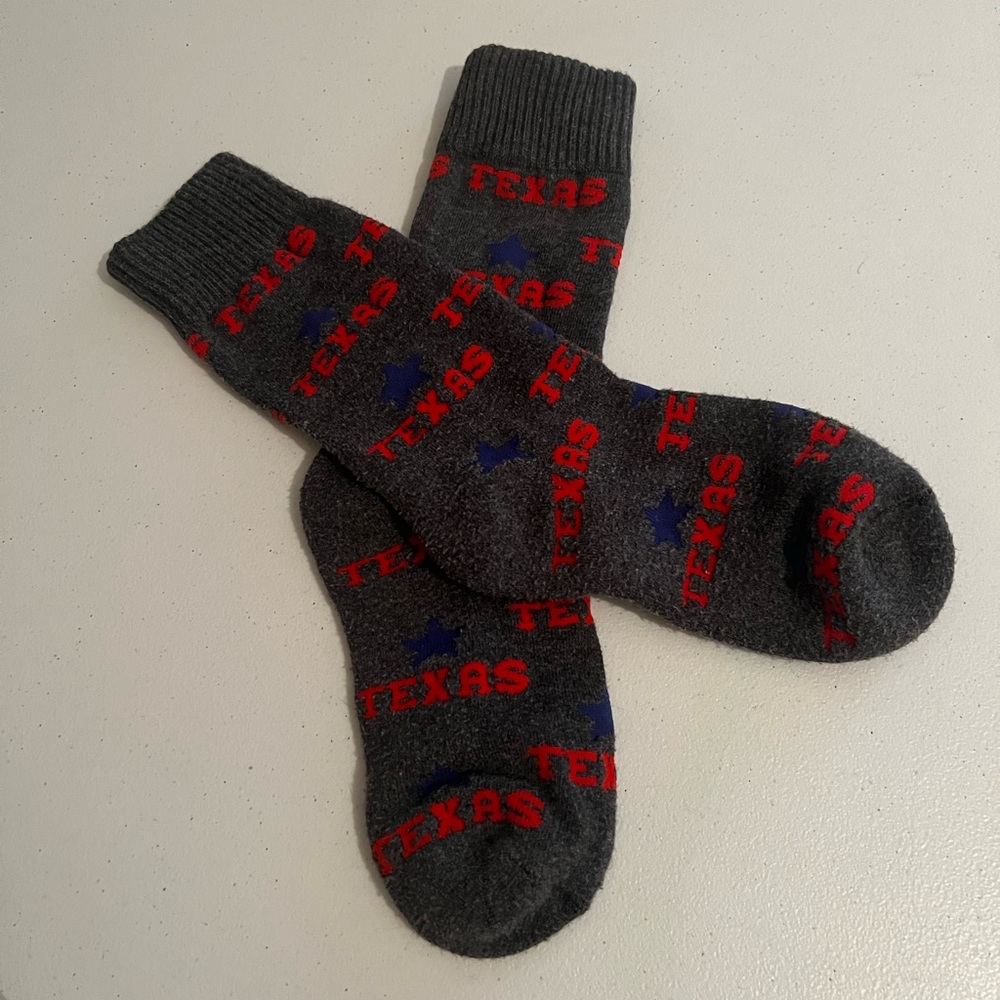 Texas Gray and Red Socks